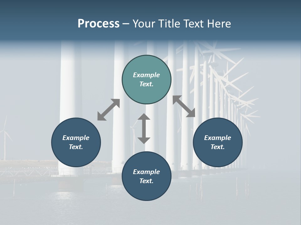 A Row Of Wind Turbines In The Ocean PowerPoint Template