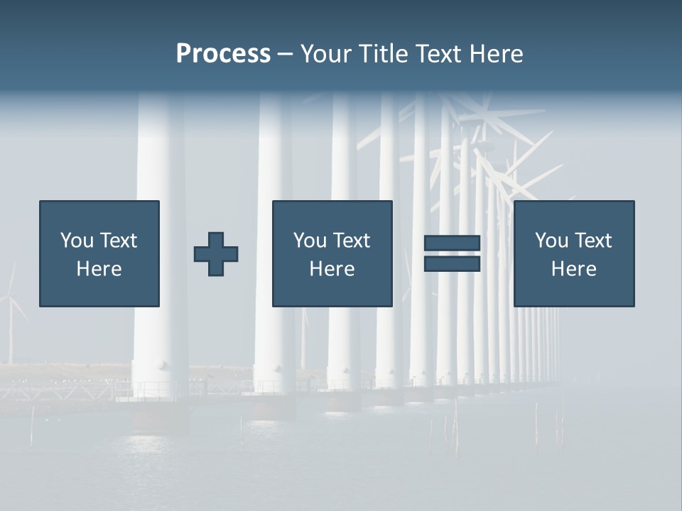 A Row Of Wind Turbines In The Ocean PowerPoint Template