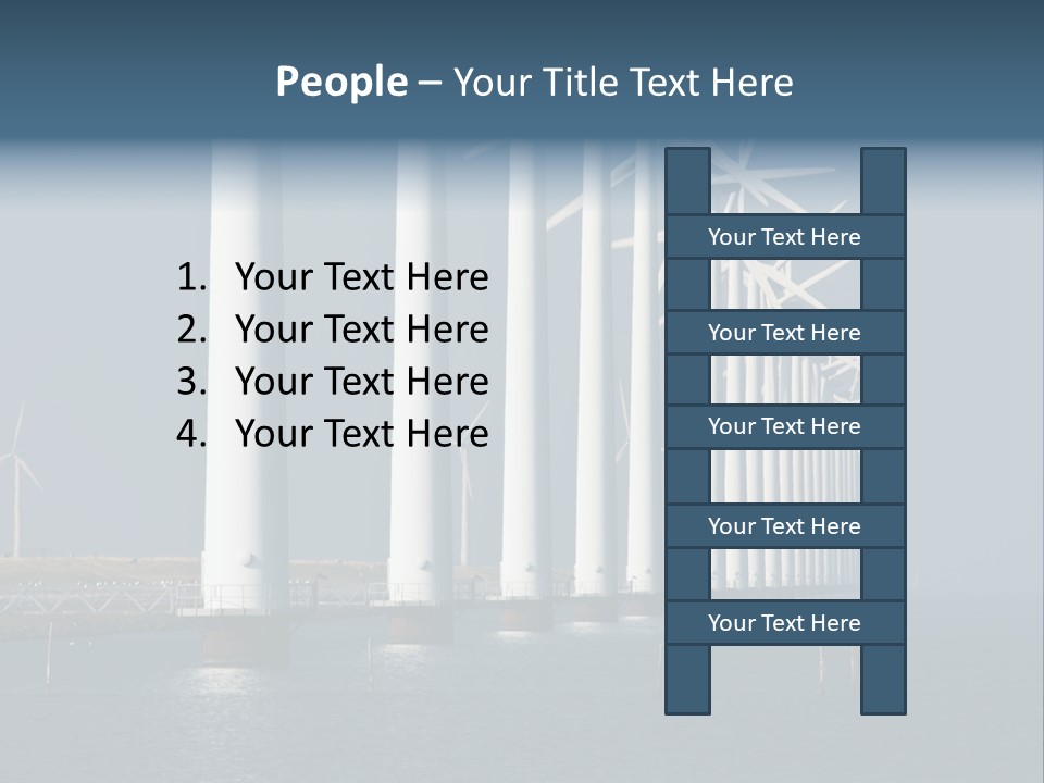 A Row Of Wind Turbines In The Ocean PowerPoint Template