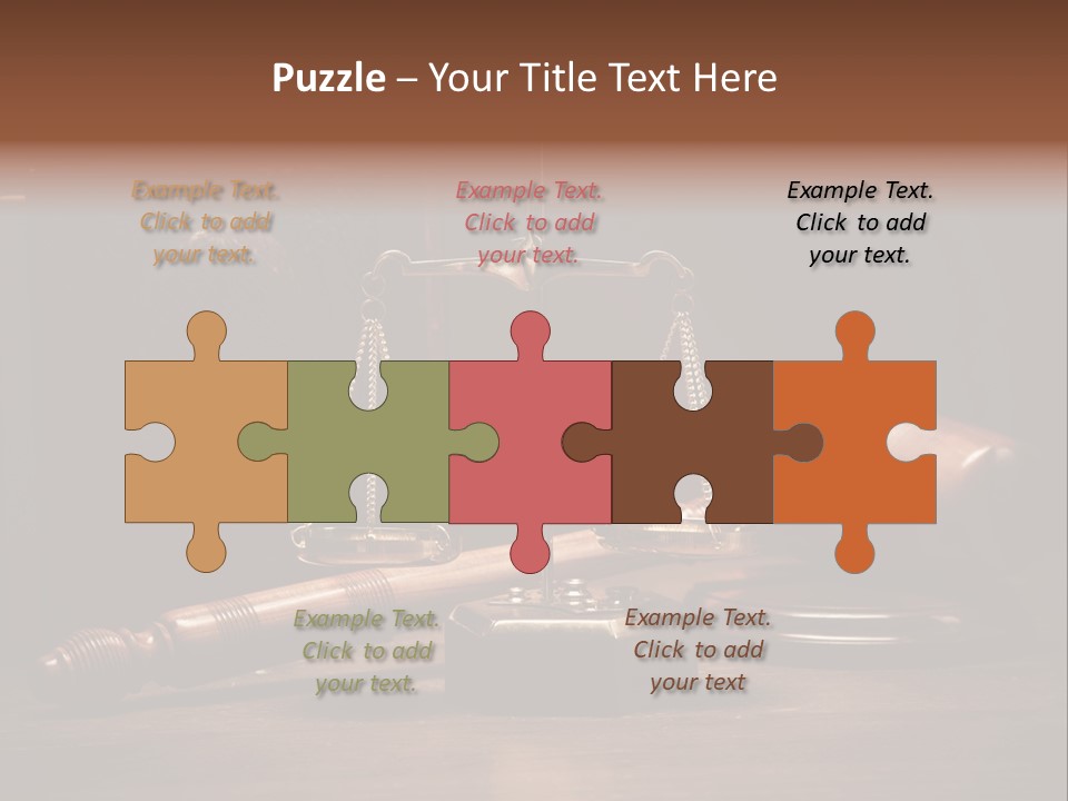 A Gaven And Scale On A Table With A Book In The Background PowerPoint Template