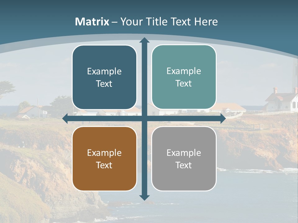 A Lighthouse On A Small Island In The Middle Of The Ocean PowerPoint Template