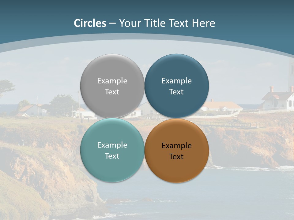 A Lighthouse On A Small Island In The Middle Of The Ocean PowerPoint Template