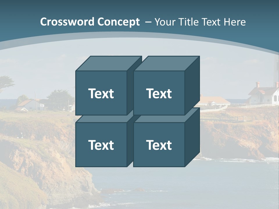 A Lighthouse On A Small Island In The Middle Of The Ocean PowerPoint Template