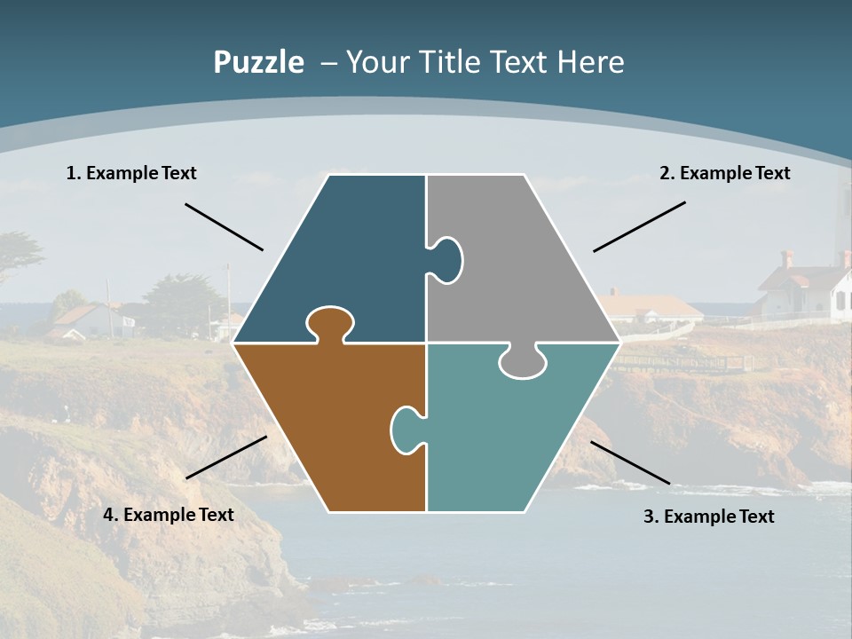 A Lighthouse On A Small Island In The Middle Of The Ocean PowerPoint Template