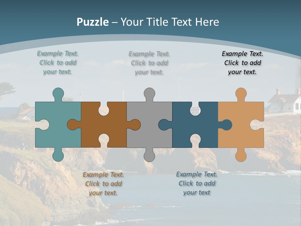 A Lighthouse On A Small Island In The Middle Of The Ocean PowerPoint Template