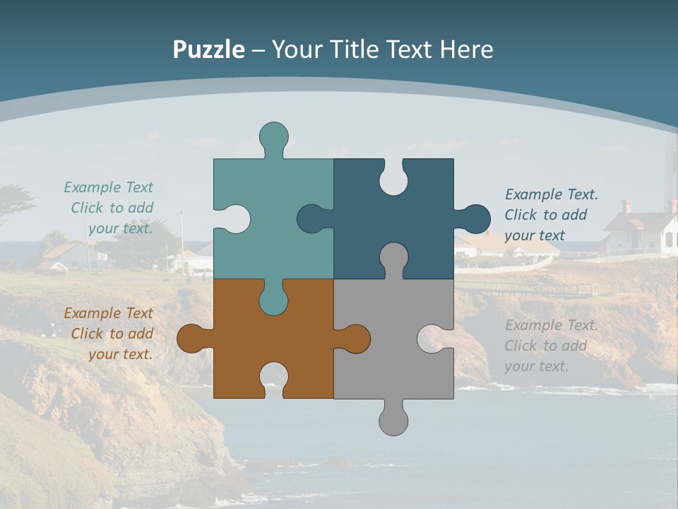 A Lighthouse On A Small Island In The Middle Of The Ocean PowerPoint Template