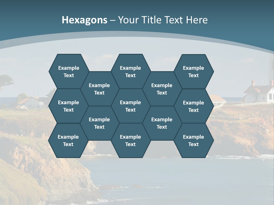 A Lighthouse On A Small Island In The Middle Of The Ocean PowerPoint Template