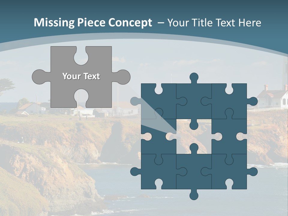 A Lighthouse On A Small Island In The Middle Of The Ocean PowerPoint Template