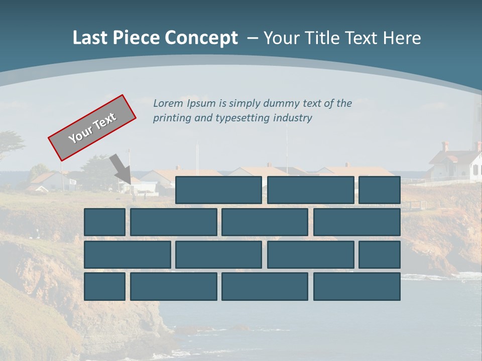 A Lighthouse On A Small Island In The Middle Of The Ocean PowerPoint Template