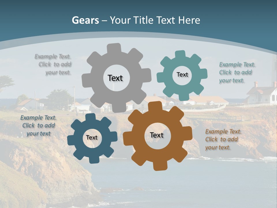 A Lighthouse On A Small Island In The Middle Of The Ocean PowerPoint Template