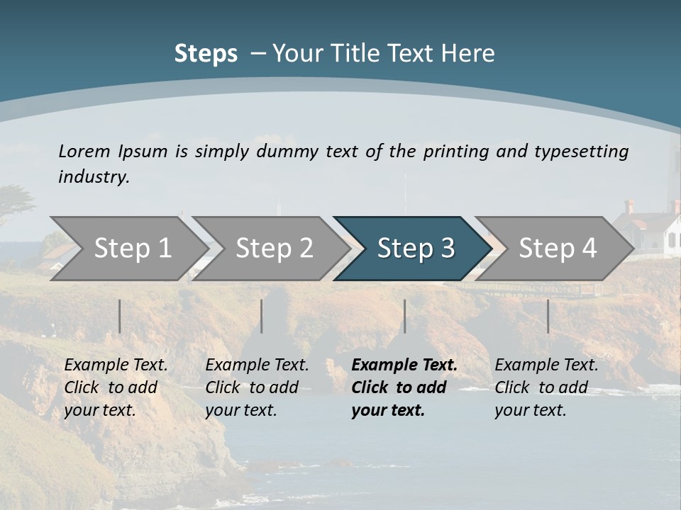 A Lighthouse On A Small Island In The Middle Of The Ocean PowerPoint Template
