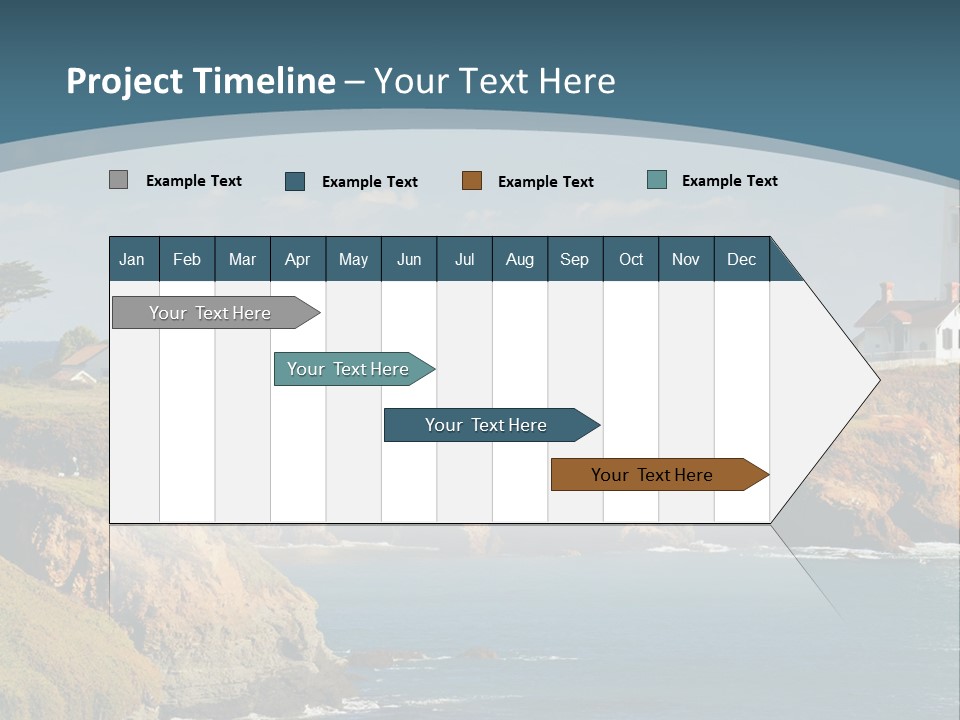 A Lighthouse On A Small Island In The Middle Of The Ocean PowerPoint Template