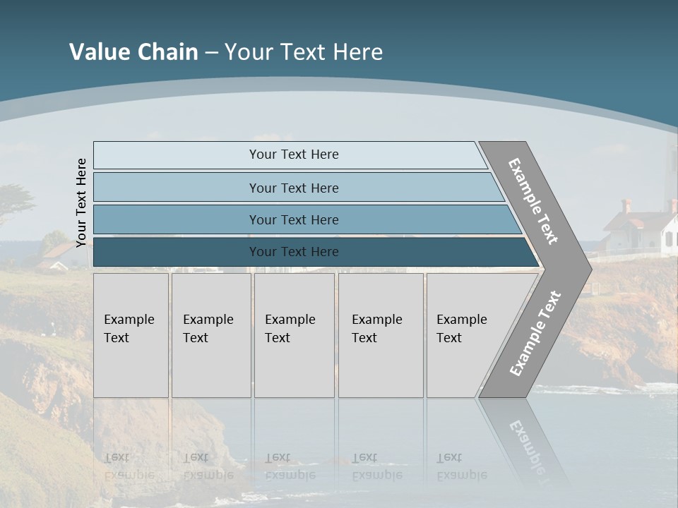 A Lighthouse On A Small Island In The Middle Of The Ocean PowerPoint Template