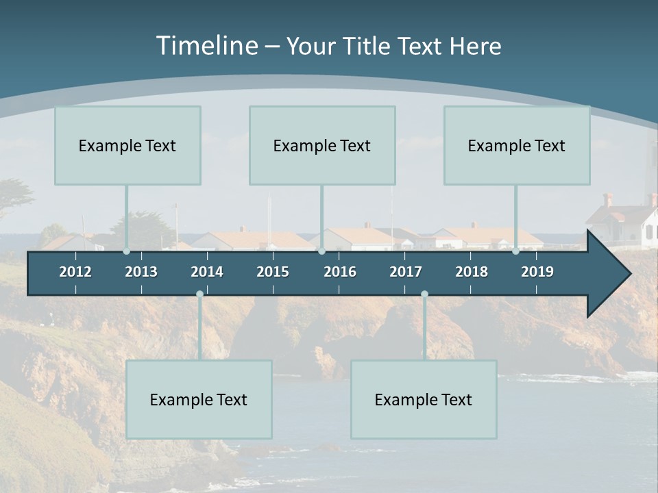A Lighthouse On A Small Island In The Middle Of The Ocean PowerPoint Template