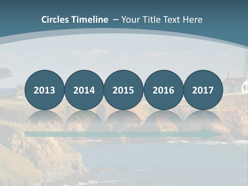 A Lighthouse On A Small Island In The Middle Of The Ocean PowerPoint Template