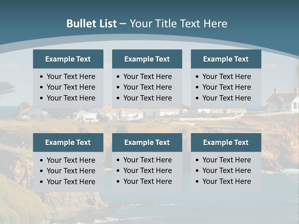 A Lighthouse On A Small Island In The Middle Of The Ocean PowerPoint Template