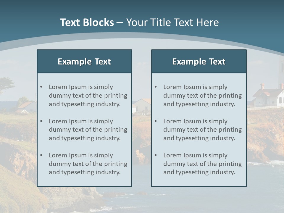 A Lighthouse On A Small Island In The Middle Of The Ocean PowerPoint Template