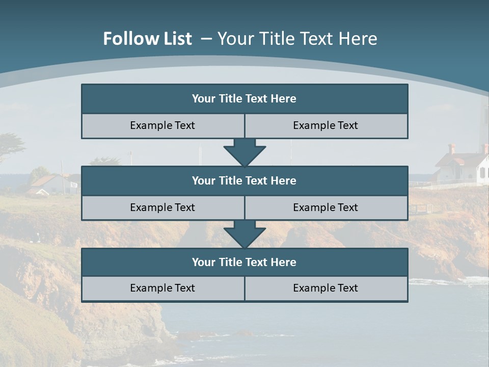 A Lighthouse On A Small Island In The Middle Of The Ocean PowerPoint Template
