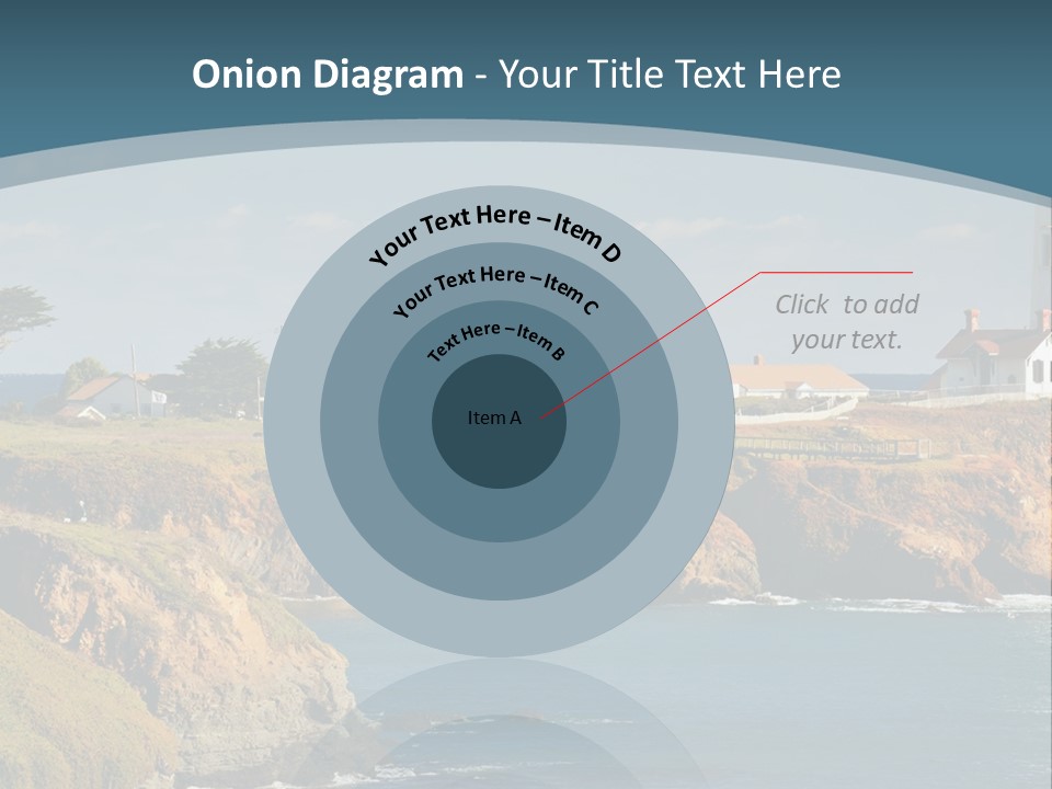 A Lighthouse On A Small Island In The Middle Of The Ocean PowerPoint Template