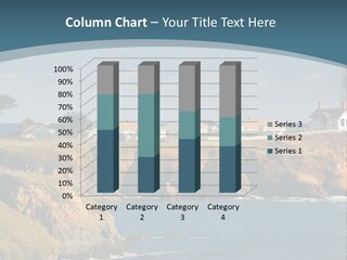 A Lighthouse On A Small Island In The Middle Of The Ocean PowerPoint Template