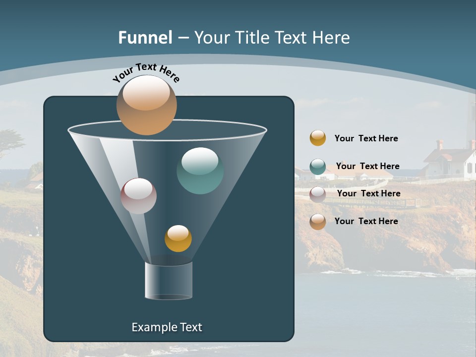 A Lighthouse On A Small Island In The Middle Of The Ocean PowerPoint Template