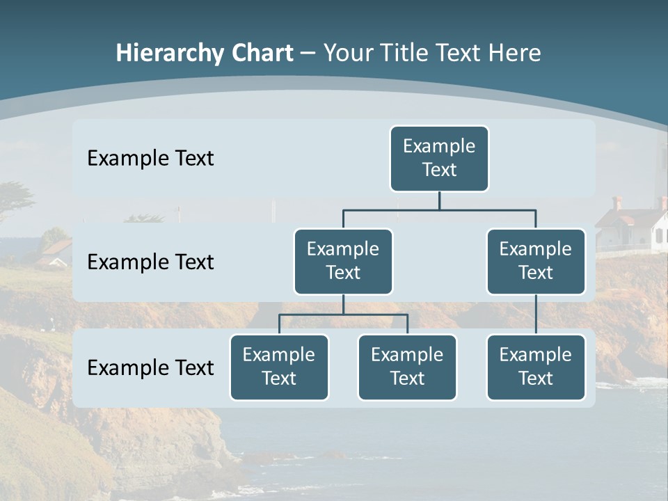 A Lighthouse On A Small Island In The Middle Of The Ocean PowerPoint Template