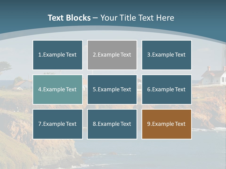 A Lighthouse On A Small Island In The Middle Of The Ocean PowerPoint Template