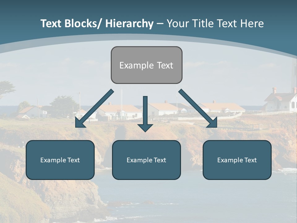 A Lighthouse On A Small Island In The Middle Of The Ocean PowerPoint Template