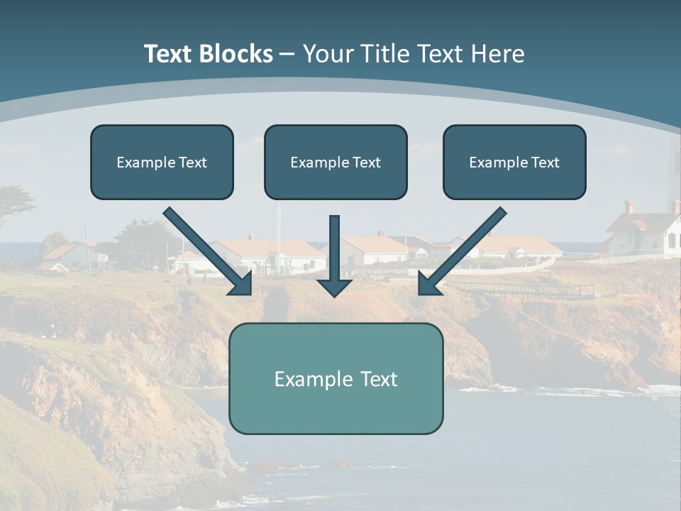 A Lighthouse On A Small Island In The Middle Of The Ocean PowerPoint Template