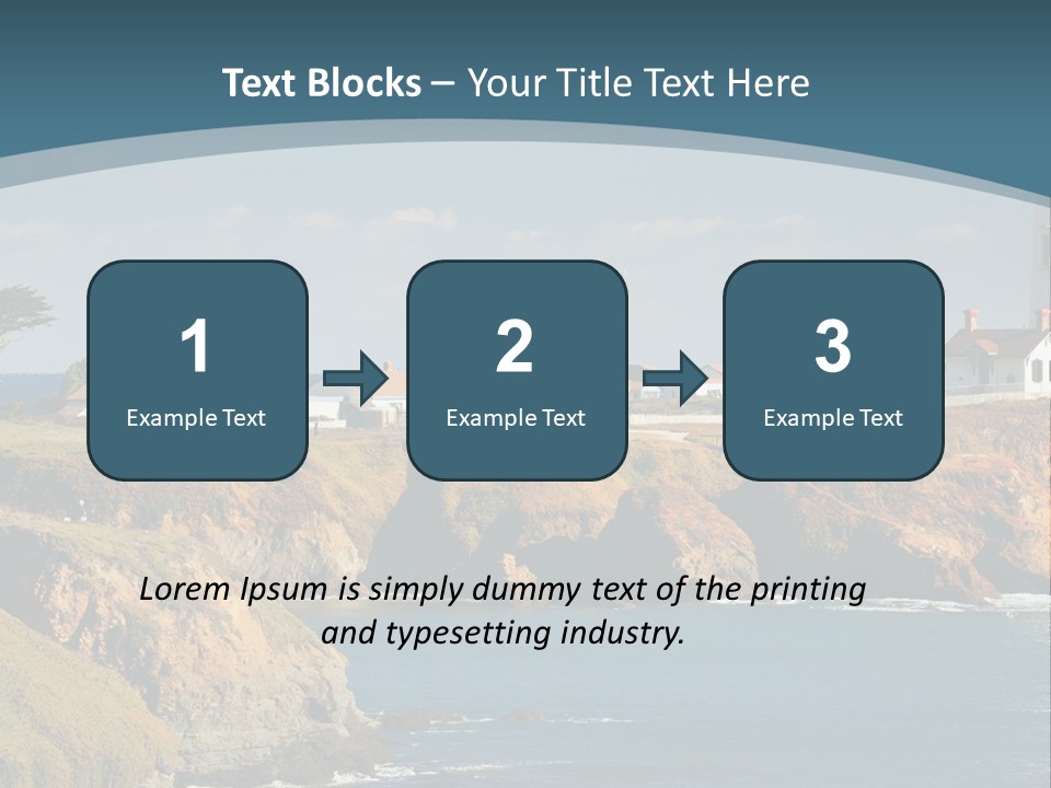 A Lighthouse On A Small Island In The Middle Of The Ocean PowerPoint Template
