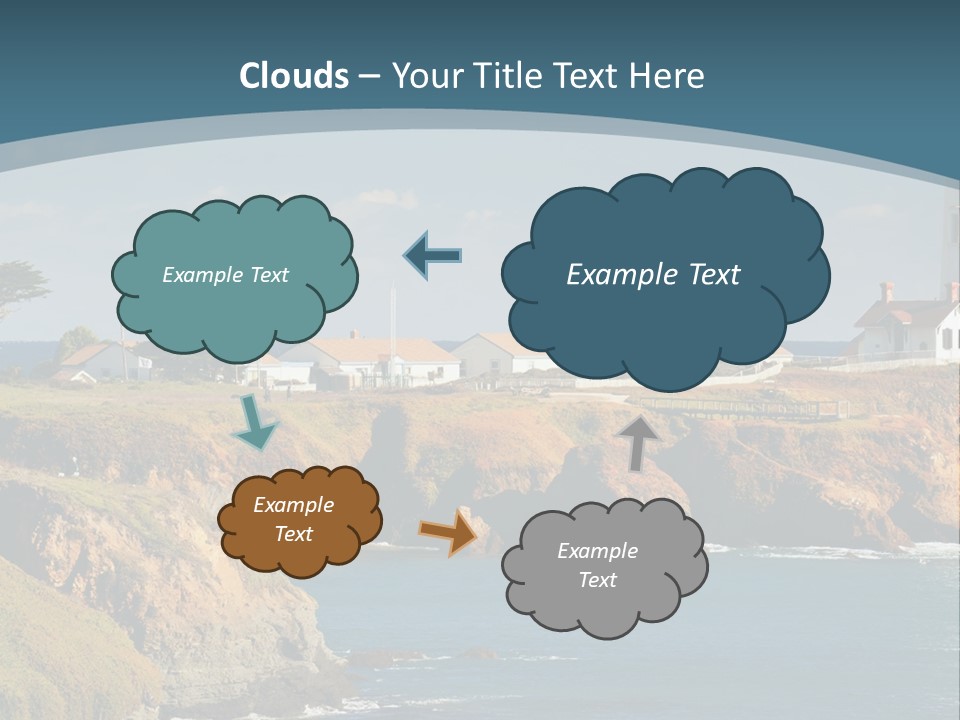 A Lighthouse On A Small Island In The Middle Of The Ocean PowerPoint Template