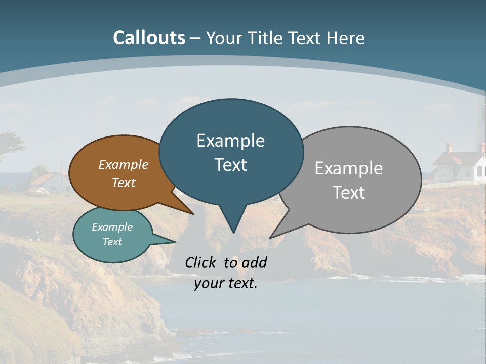 A Lighthouse On A Small Island In The Middle Of The Ocean PowerPoint Template