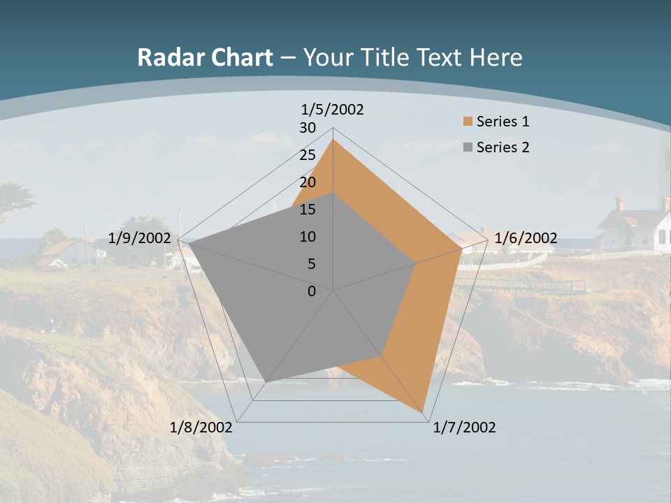 A Lighthouse On A Small Island In The Middle Of The Ocean PowerPoint Template