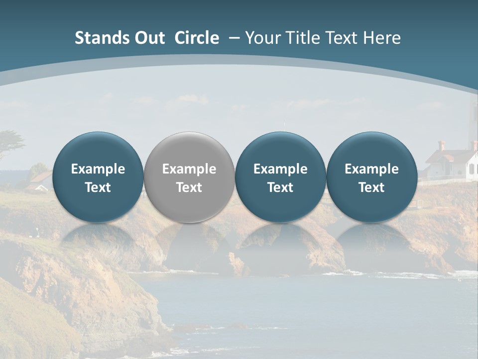 A Lighthouse On A Small Island In The Middle Of The Ocean PowerPoint Template