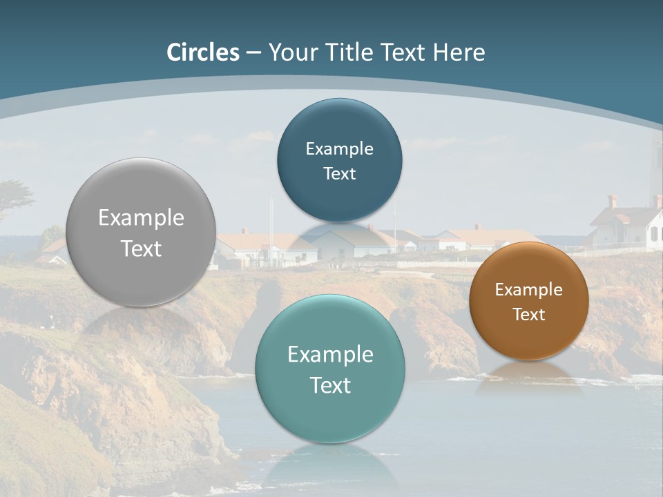 A Lighthouse On A Small Island In The Middle Of The Ocean PowerPoint Template