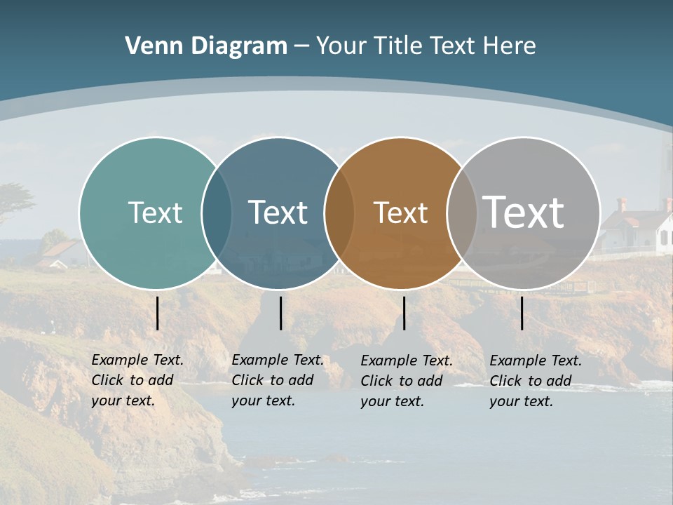 A Lighthouse On A Small Island In The Middle Of The Ocean PowerPoint Template