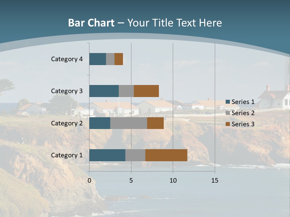 A Lighthouse On A Small Island In The Middle Of The Ocean PowerPoint Template