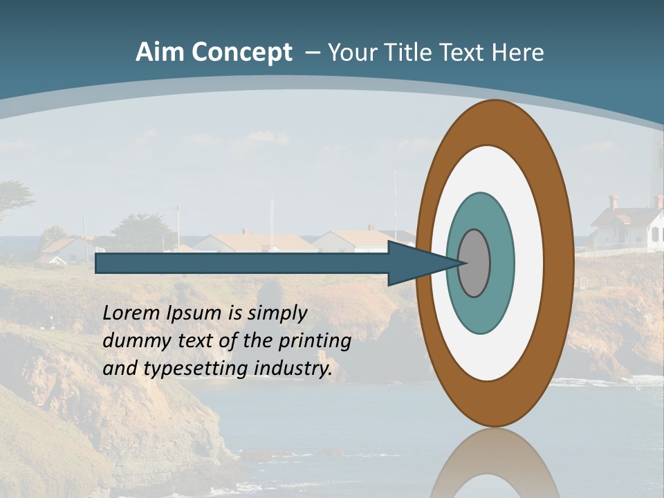 A Lighthouse On A Small Island In The Middle Of The Ocean PowerPoint Template