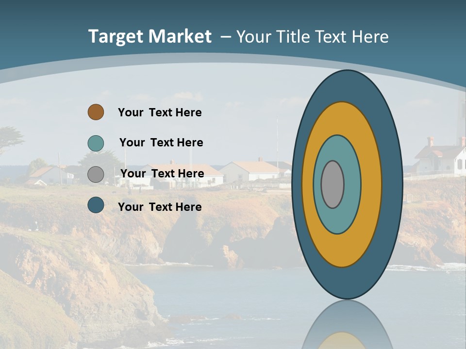 A Lighthouse On A Small Island In The Middle Of The Ocean PowerPoint Template