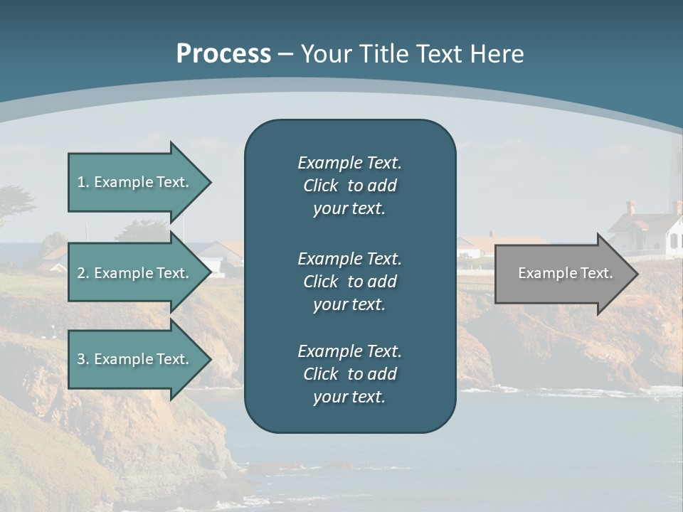A Lighthouse On A Small Island In The Middle Of The Ocean PowerPoint Template
