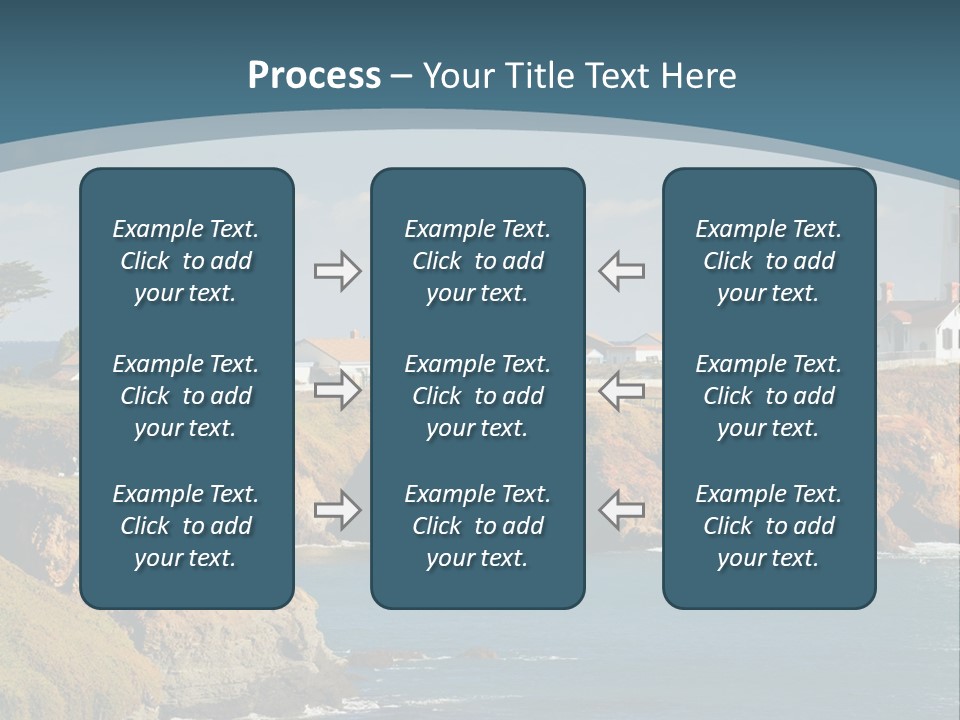 A Lighthouse On A Small Island In The Middle Of The Ocean PowerPoint Template