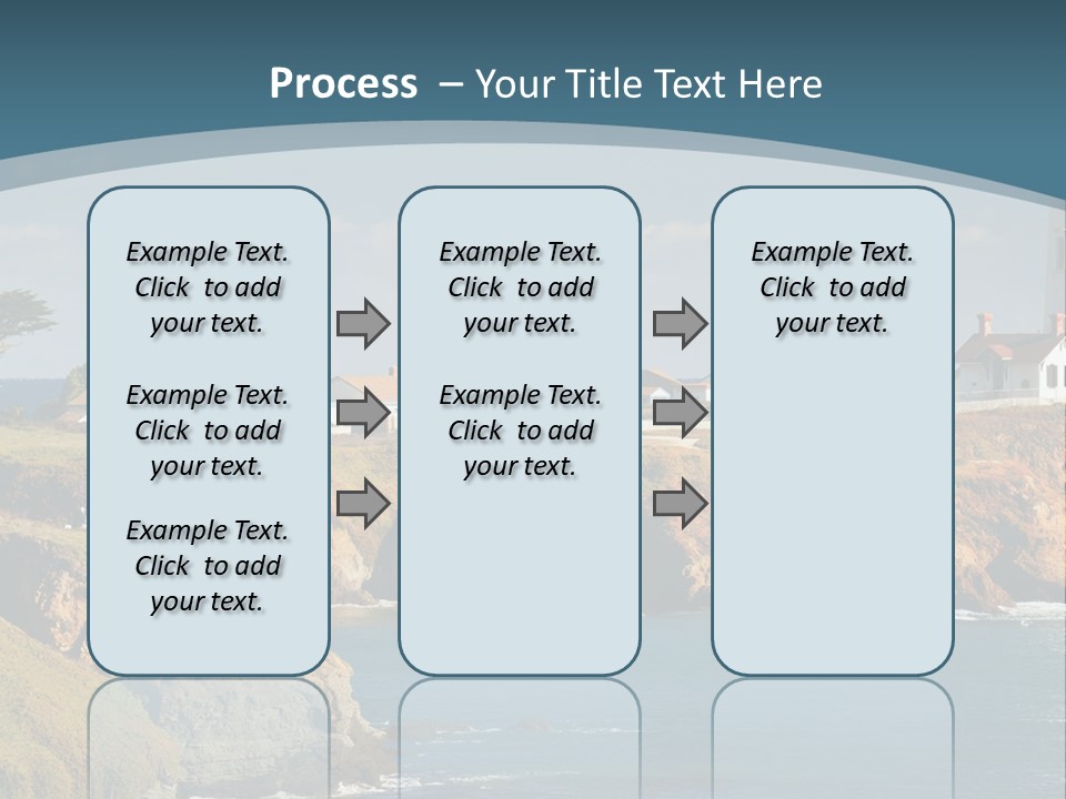 A Lighthouse On A Small Island In The Middle Of The Ocean PowerPoint Template