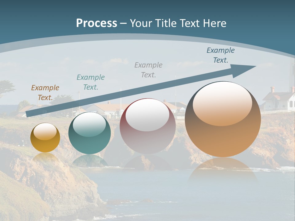 A Lighthouse On A Small Island In The Middle Of The Ocean PowerPoint Template