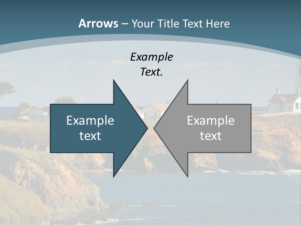 A Lighthouse On A Small Island In The Middle Of The Ocean PowerPoint Template