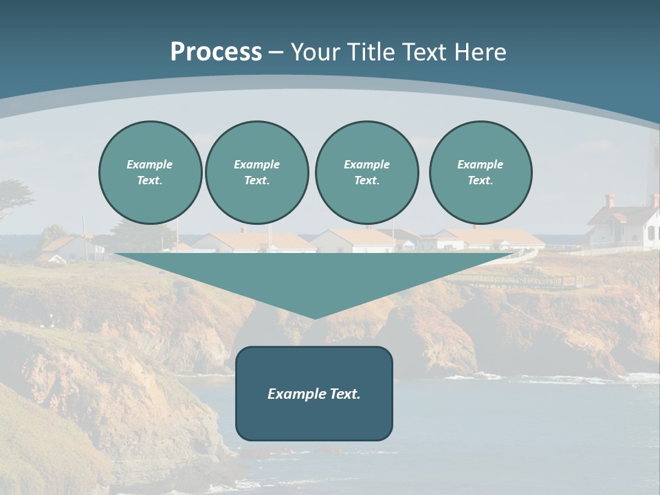 A Lighthouse On A Small Island In The Middle Of The Ocean PowerPoint Template