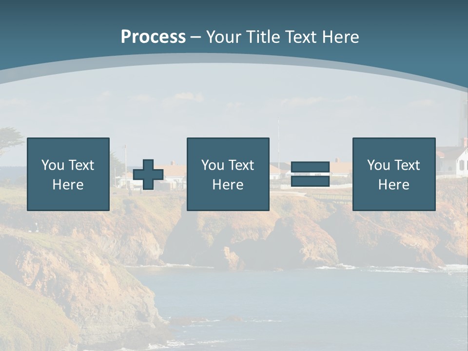 A Lighthouse On A Small Island In The Middle Of The Ocean PowerPoint Template