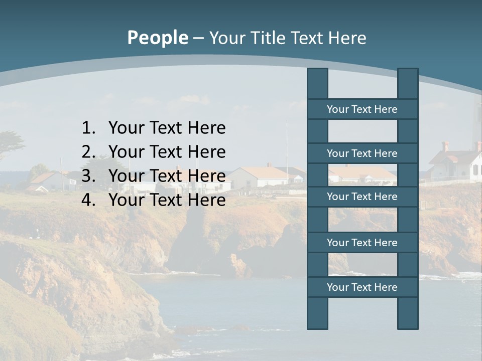 A Lighthouse On A Small Island In The Middle Of The Ocean PowerPoint Template