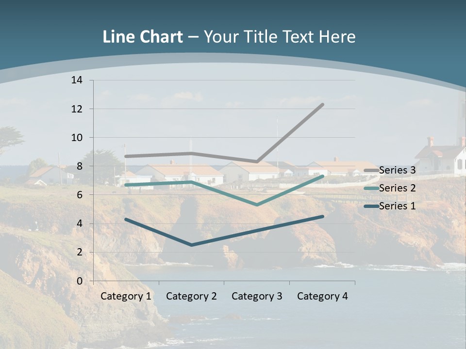 A Lighthouse On A Small Island In The Middle Of The Ocean PowerPoint Template