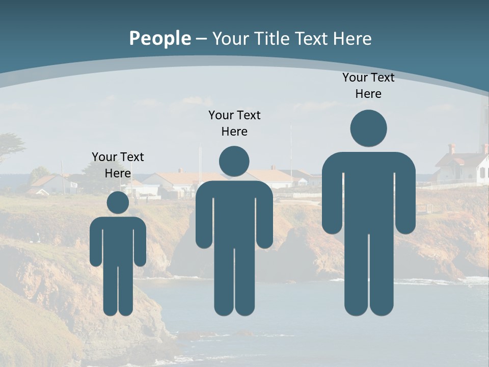 A Lighthouse On A Small Island In The Middle Of The Ocean PowerPoint Template