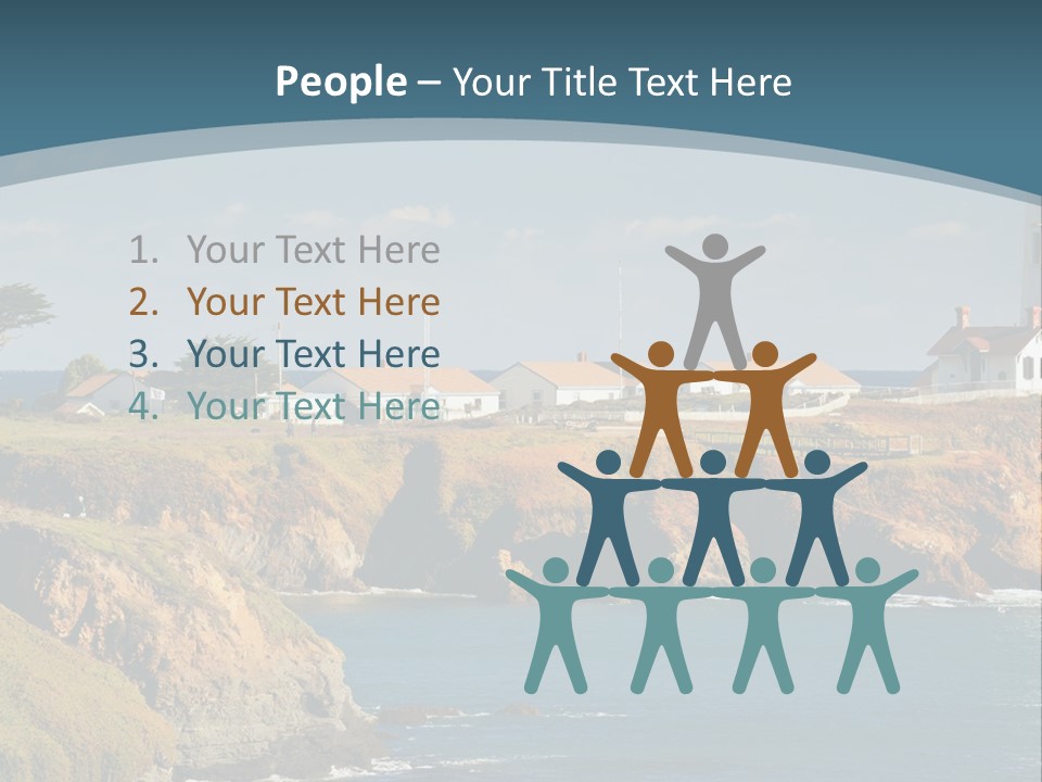 A Lighthouse On A Small Island In The Middle Of The Ocean PowerPoint Template